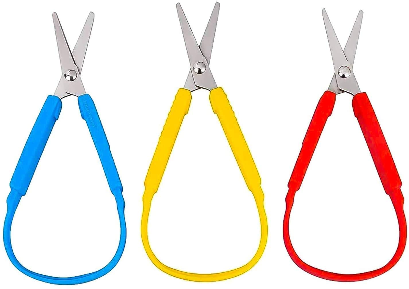 9-Pack Loop Scissors - Easy Grip, Easy Opening, Adapted Scissors for  Special Needs, Safety Blade, Round Tip, Recommended by Hundreds of  Occupational Therapists 